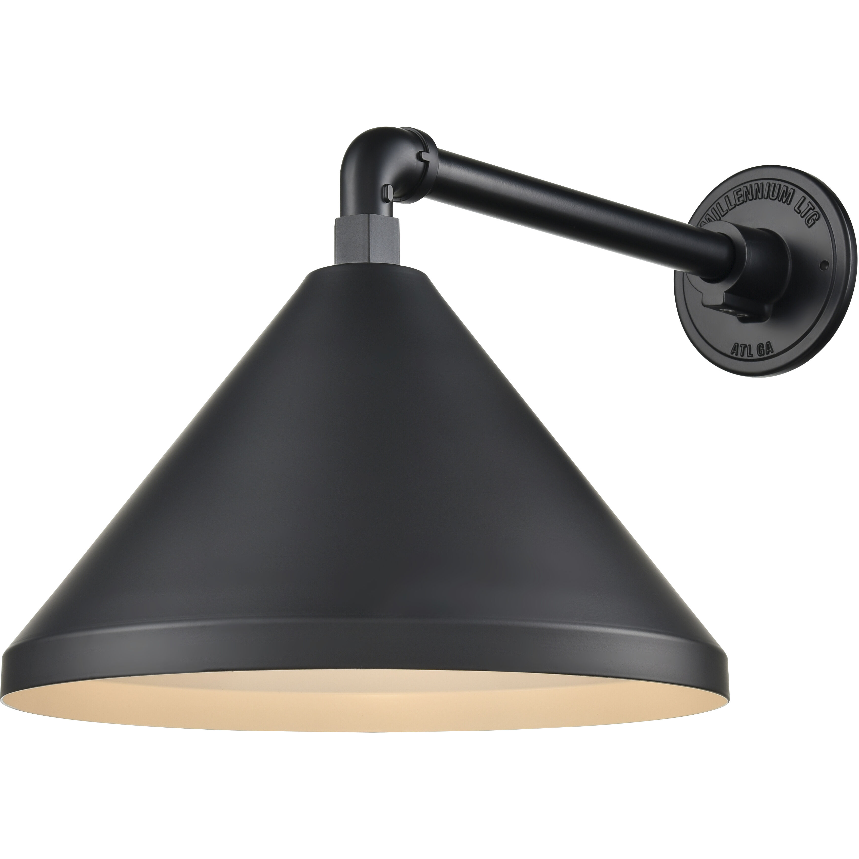 R Series Satin Black 13 inch Wide Cone Shade